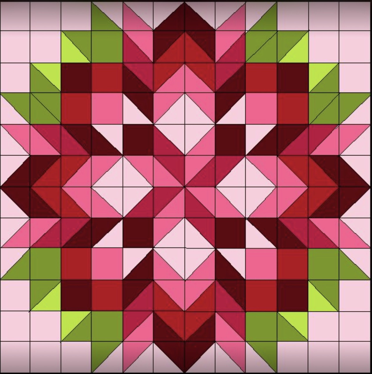 Pink Green Quilt Star Pattern