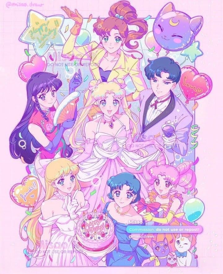 Sailor Moon Sailor Scouts in uniforms posing together