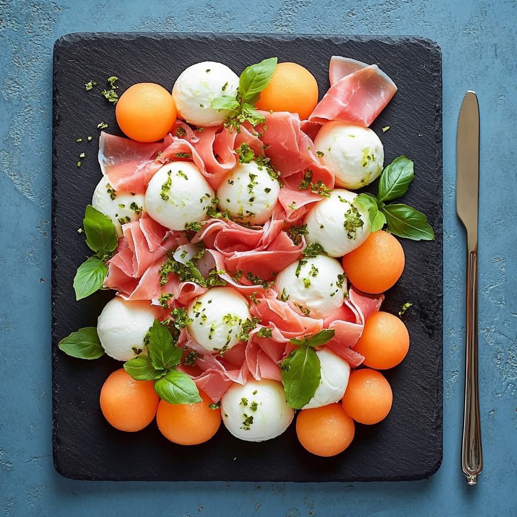 Melon Mozzarella Prosciutto Plate