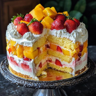 Strawberry Mango Layer Cake