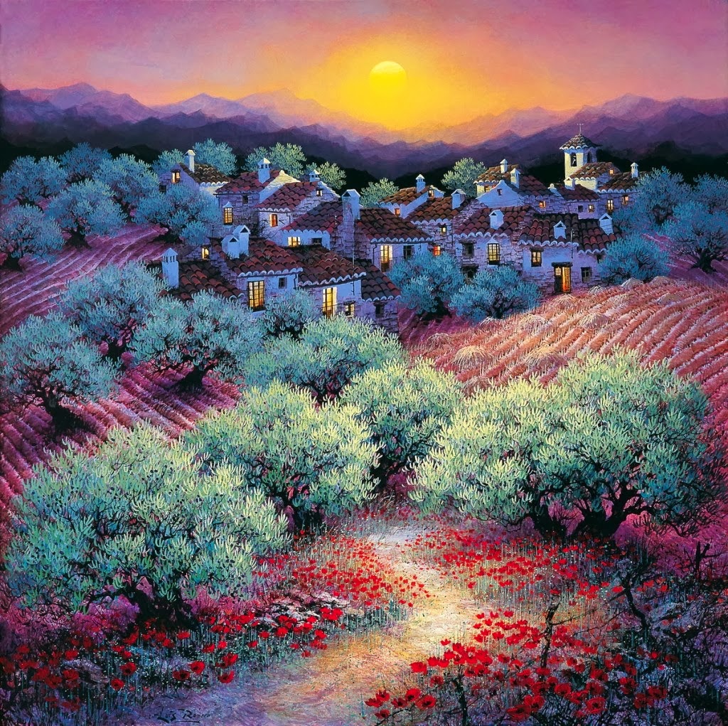 Sunset Village Painting