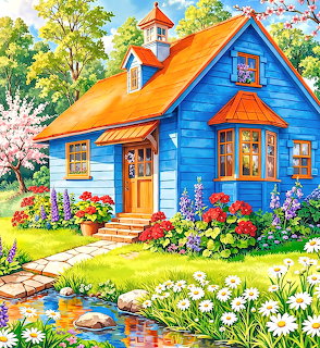Blue Cottage with Garden