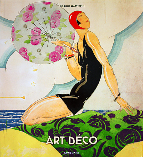 Art Deco geometric pattern with symmetrical ornamental shapes and bold lines