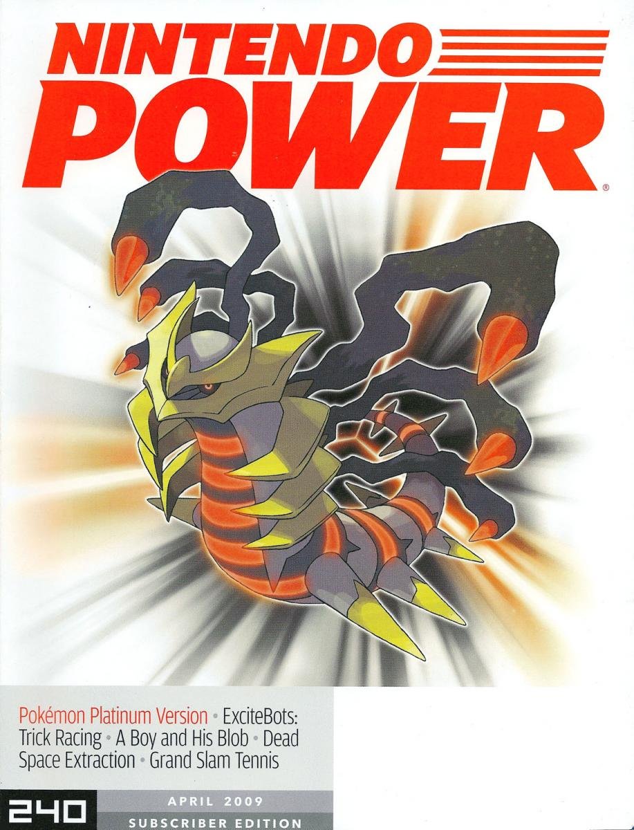 Nintendo Power Issue 240 magazine cover featuring Giratina from Pokémon Platinum