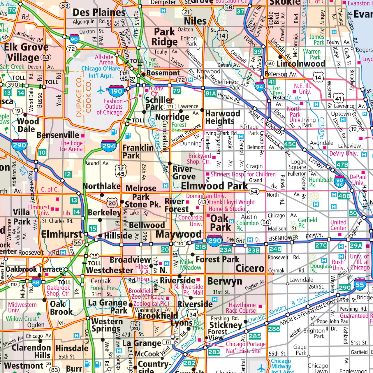 Illinois Road Map