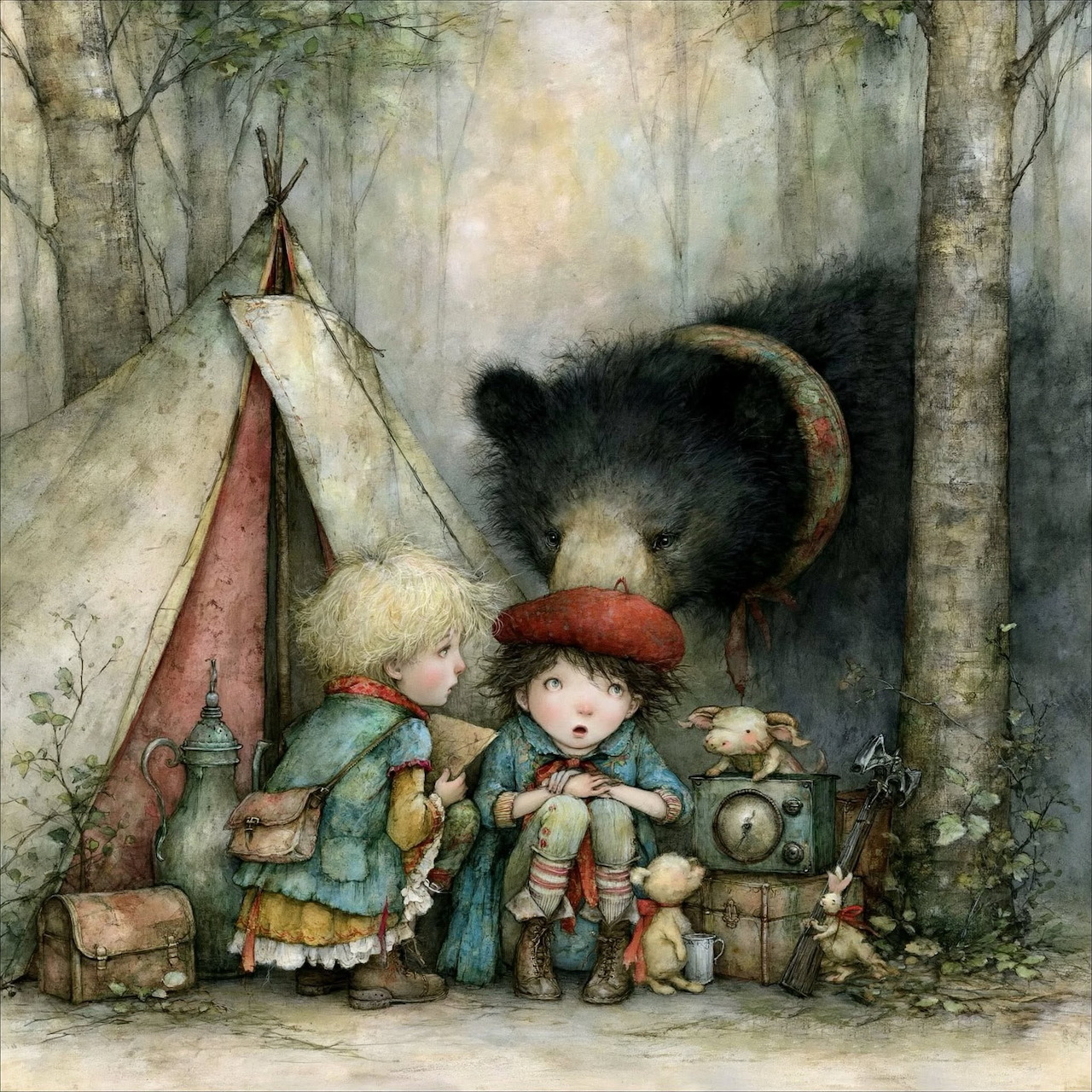 Children by Tent