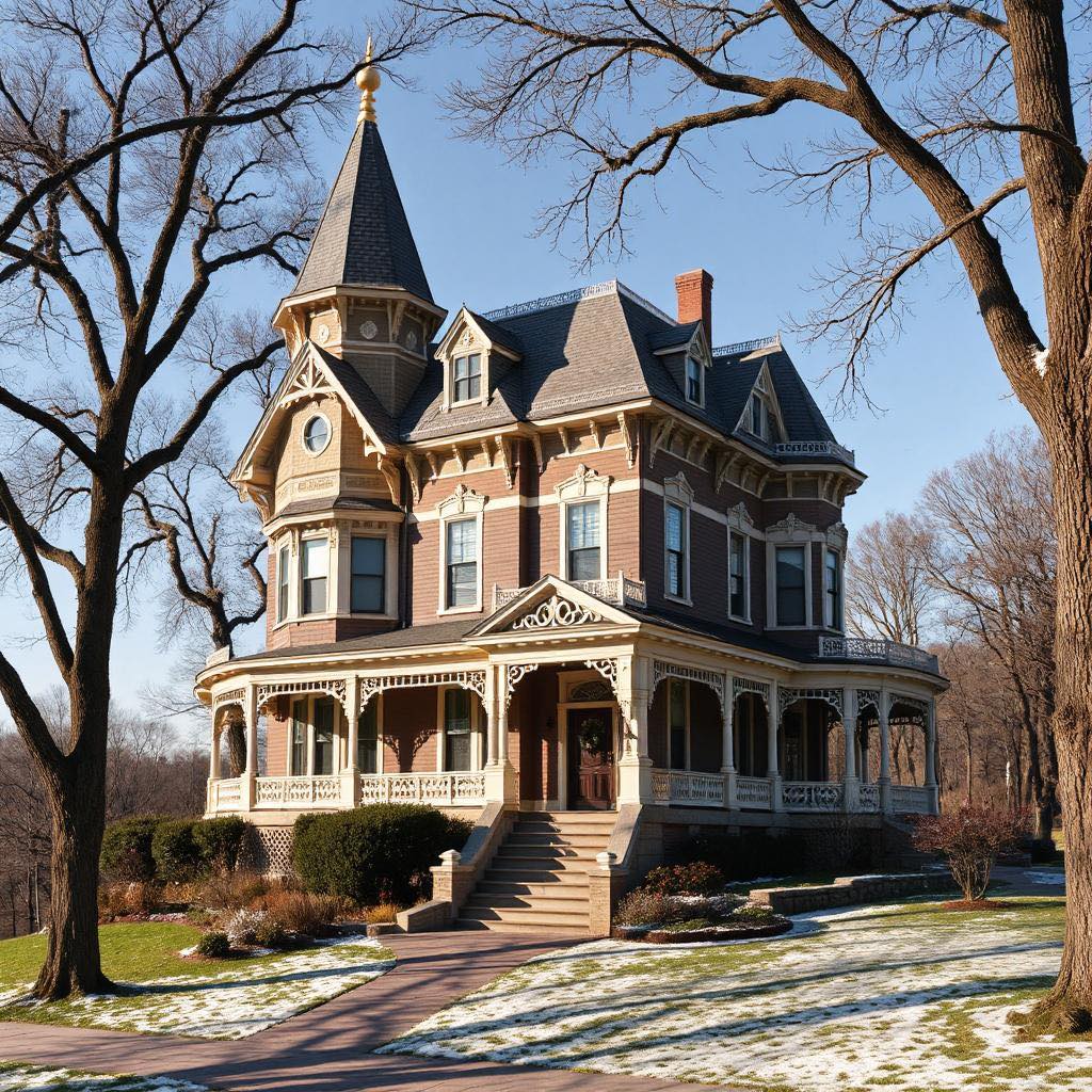 Victorian Mansion with Tower