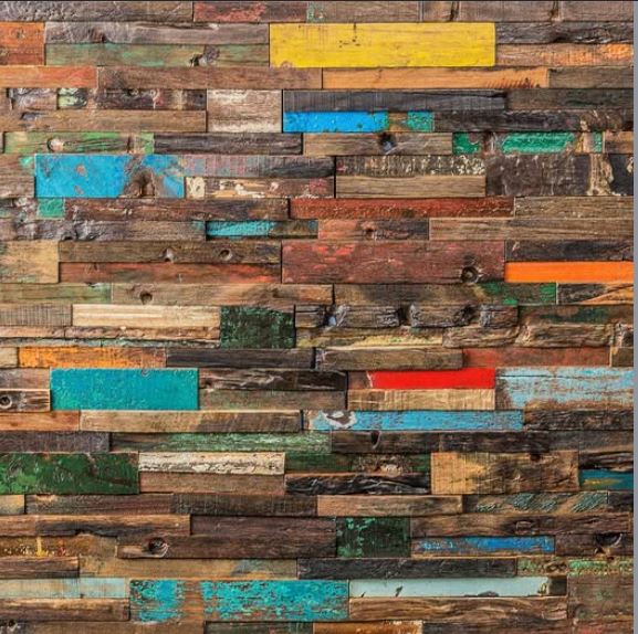 Colorful Reclaimed Wood Wall
