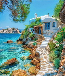Greek Island Coastal Villa