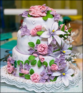 Multi-Tiered Floral Wedding Cake