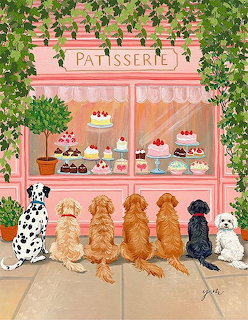 Dogs at Patisserie Window