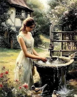 Woman at Fountain
