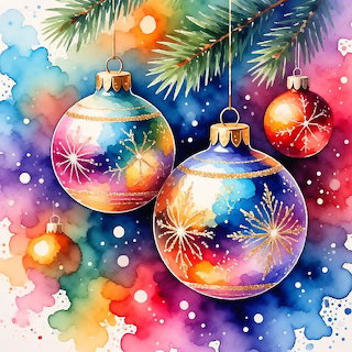 Watercolor Christmas Ornaments