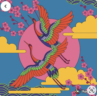 Colorful Crane Flight