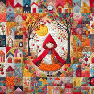 Patchwork Quilt Village Scene
