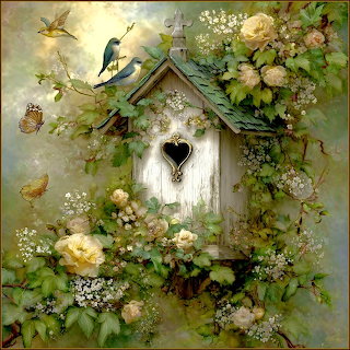 Floral Birdhouse Art