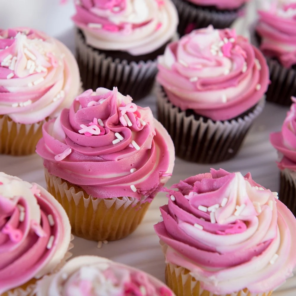 Decorated Pink Cupcakes