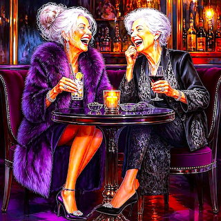 Laughing Elderly Women
