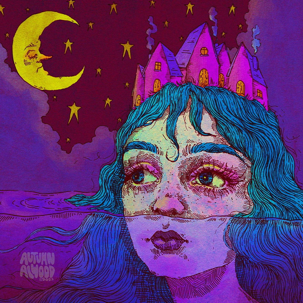 Surreal Castle Crown Portrait
