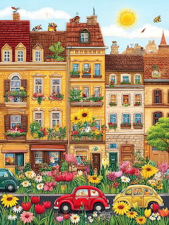 Colorful Village Street