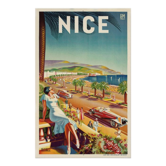 Nice France Vintage Travel Poster