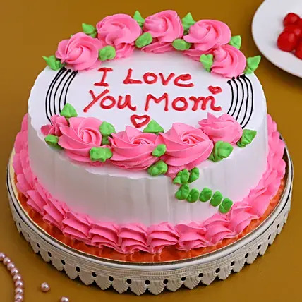 Decorated Mother's Day cake with colorful frosting