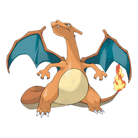 Charizard Pokemon character with spread wings and flaming tail