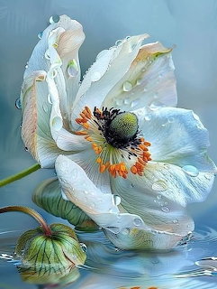 White Poppy Flower Water