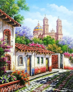 Village Street Painting
