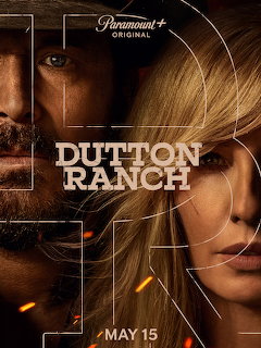 Dutton Ranch poster with a bearded man and a blonde woman in close-up