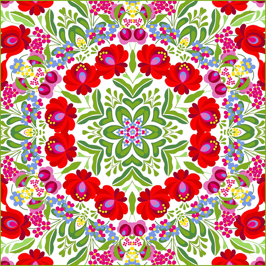 Folk Art Floral Kaleidoscope