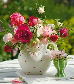 Roses in Polka Dot Vase