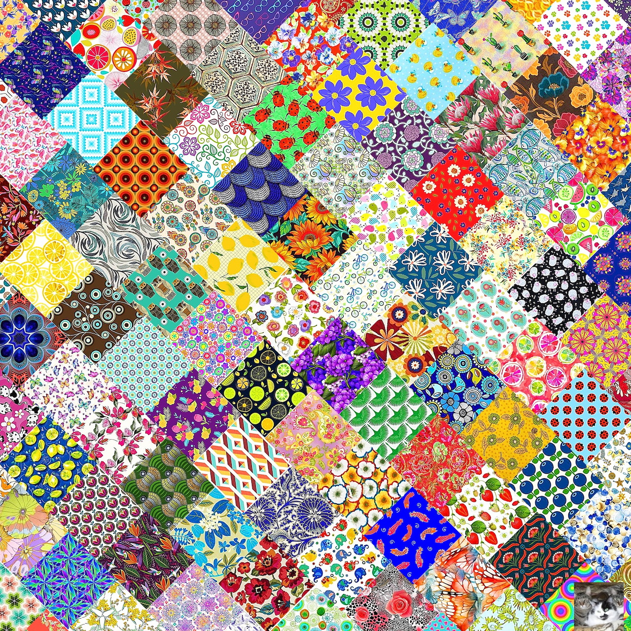 Colorful Patchwork Quilt Pattern