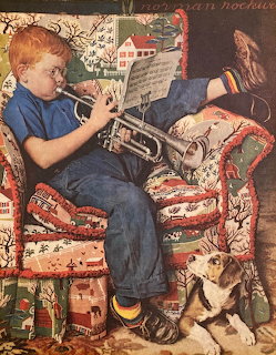 Rockwell Boy Playing Trumpet