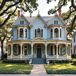 Victorian Home with Blue Facade