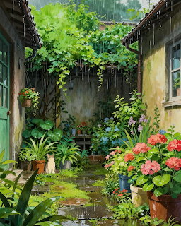 Rainy Garden Alley