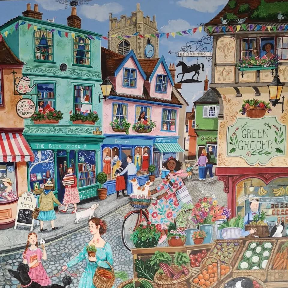 Colorful Village Market Square