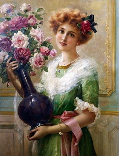 Woman with Vase of Roses