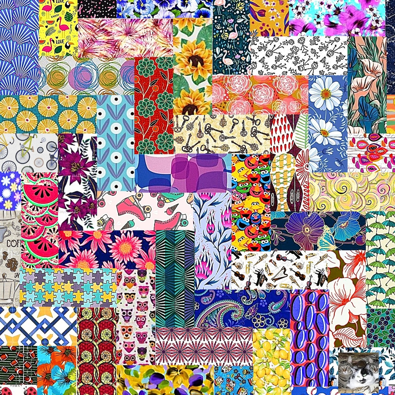 Colorful Pattern Collage Grid