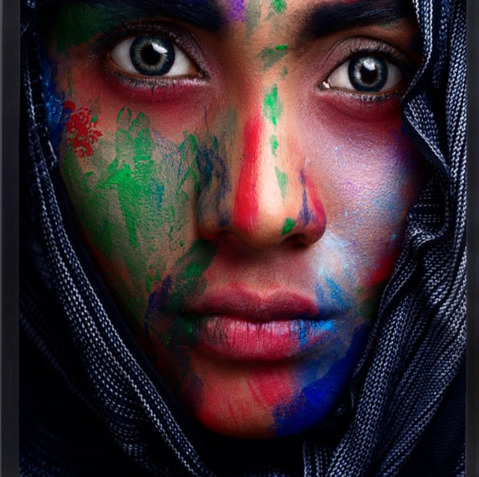 Colorful Face Paint Portrait