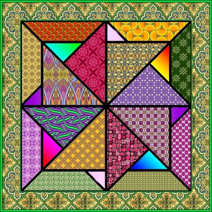 Geometric Patchwork Quilt Pattern