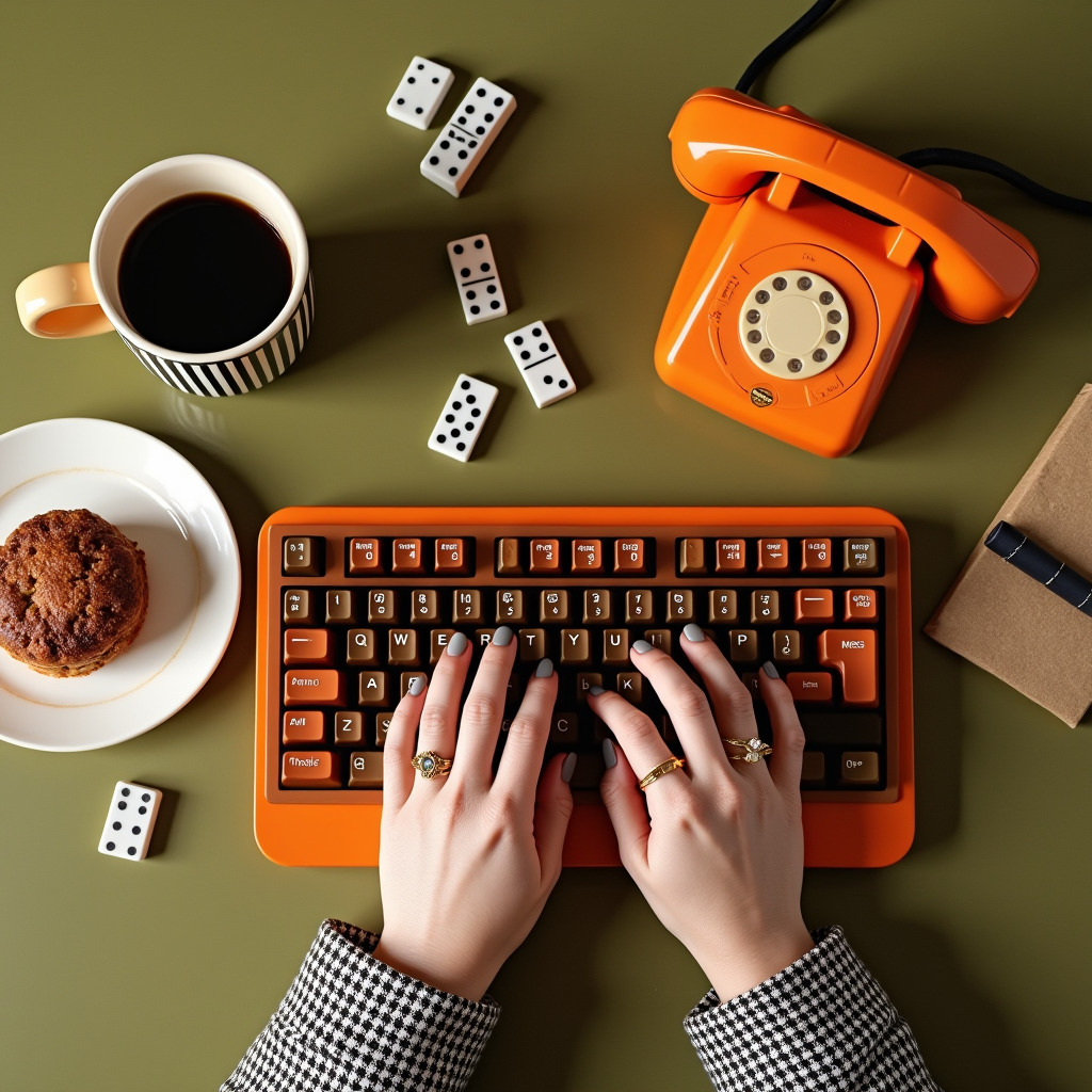 Retro Orange Keyboard Desk
