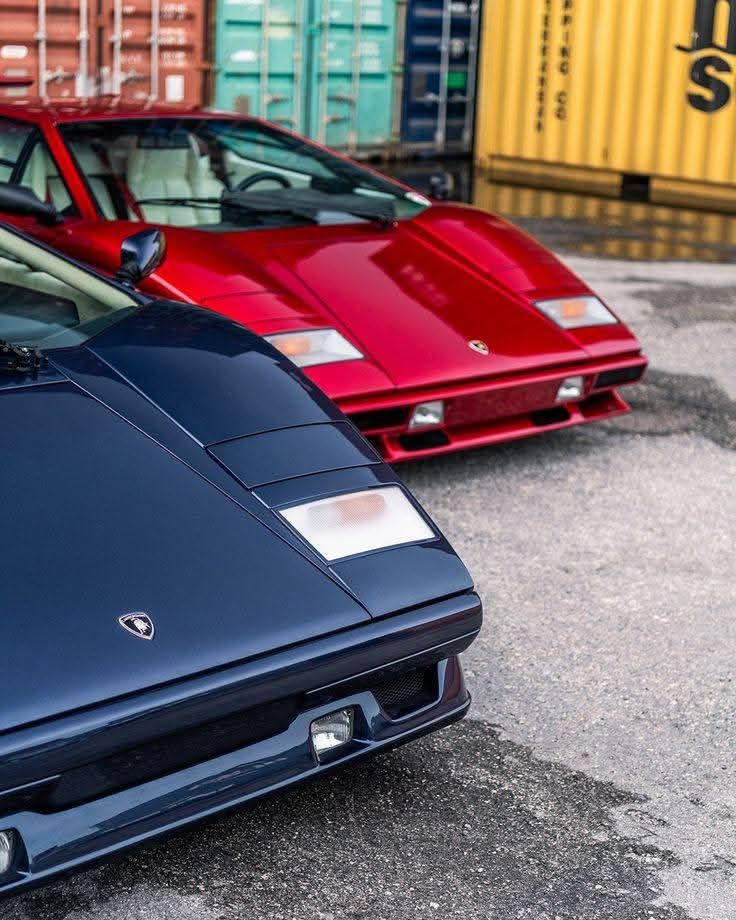 Lamborghini Countach supercar with wedge body and scissor doors