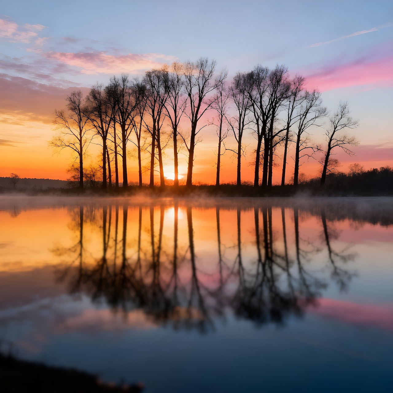Lake Sunrise Reflection