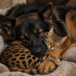 Sleeping Dog and Cat