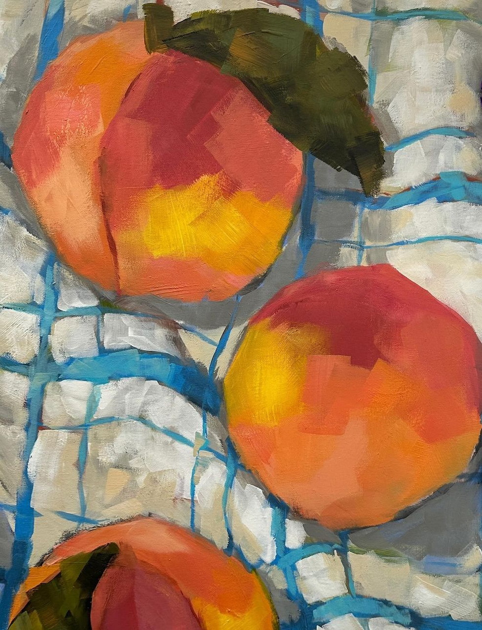 Abstract Peaches Painting