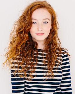 Redhead Woman Striped Shirt