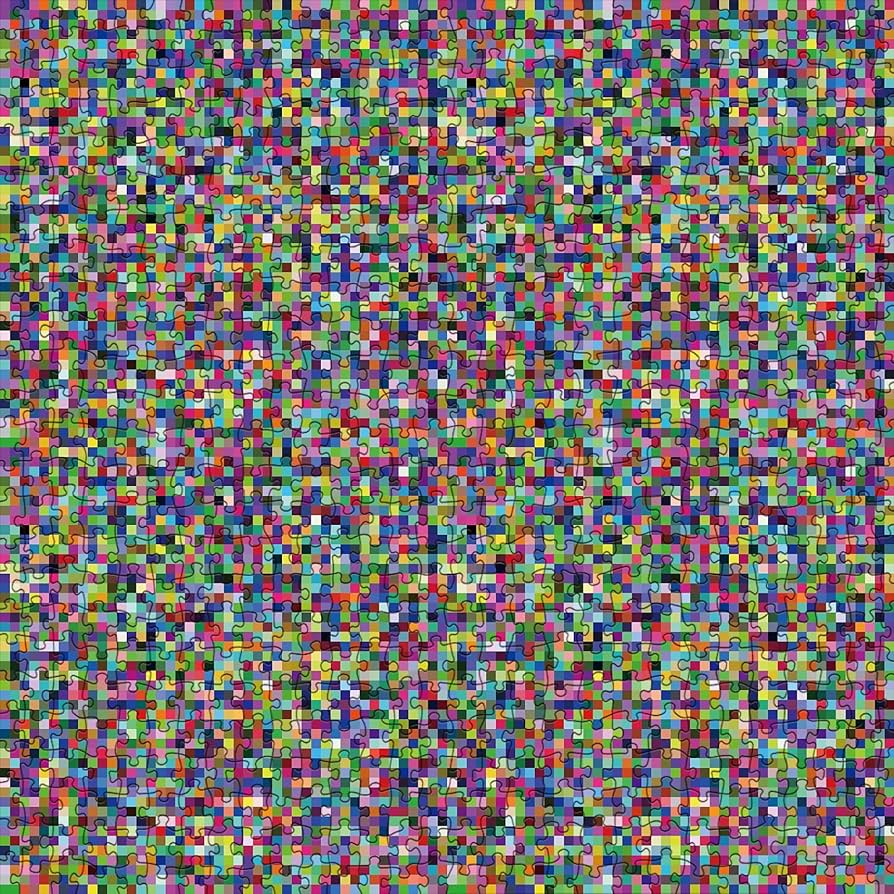 abstract mosaic of tiny multicolored square pixels covering the entire image