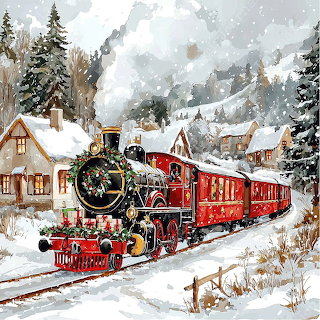 Christmas Train in Snow