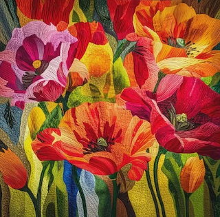 Poppies Quilt Art